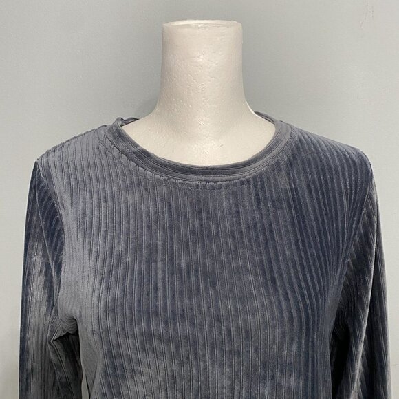 NWT Minimalist Ricciel Skirt Set Velvet Velour Blue Ribbed Modest Size Medium M - Picture 4 of 13